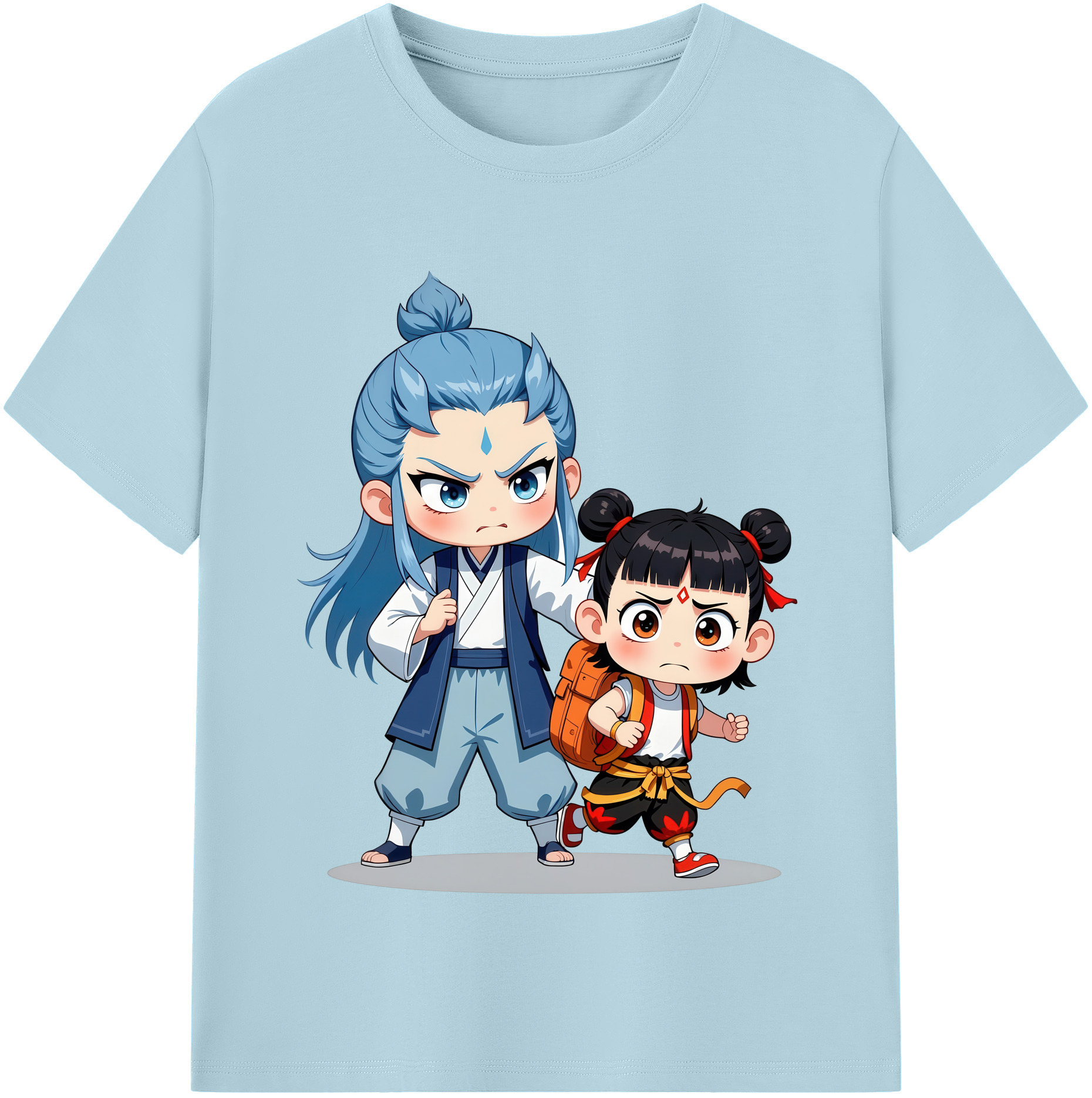 （画像用） Ne Zha 2 ナタ 魔童の大暴れ 綿100％半袖Tシャツ（フロントプリント）